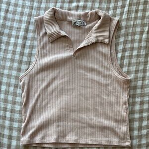 Sleeveless Ribbed Tank Top